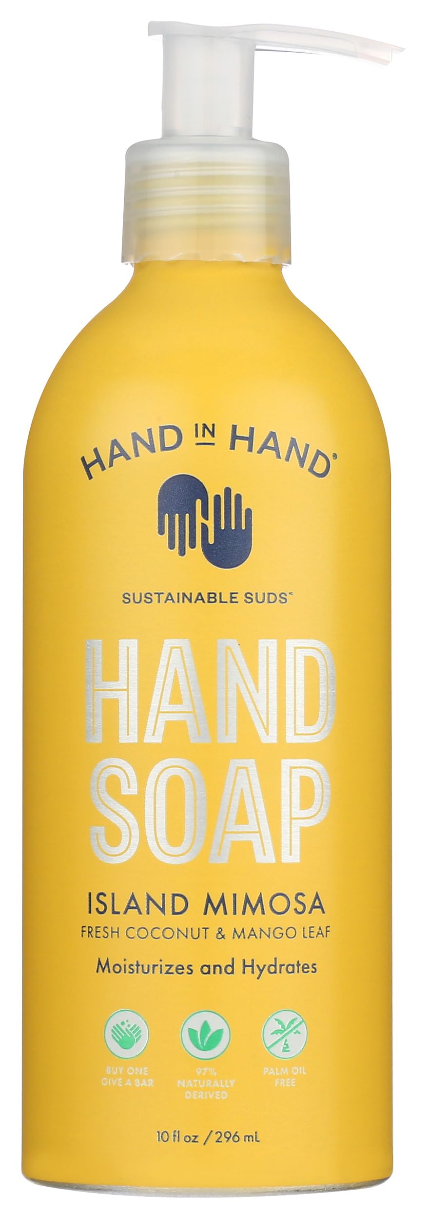 Hand In Hand Coconut & Mango Leaf Island Mimosa Hand Soap, 10 Oz - Nourishing & Refreshing