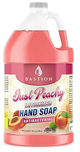 Bastion Antimicrobial Hand Soap - Just Peachy Lotionized Refill Jug, 128 Fl Oz Made in USA