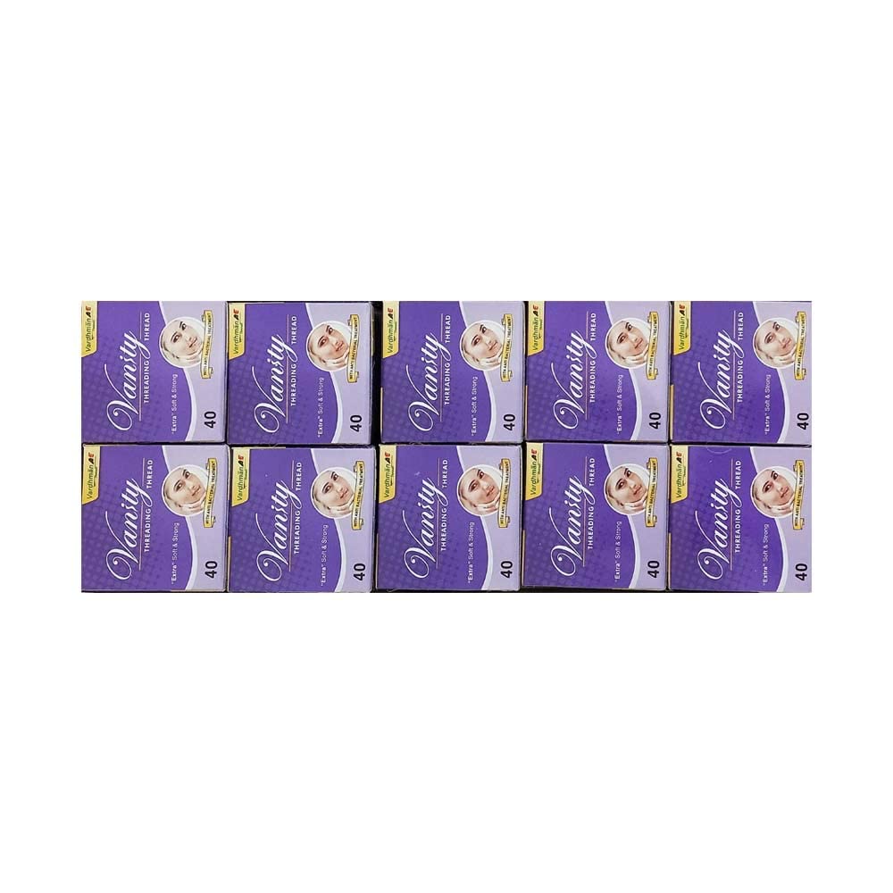 Vanity Extra Soft Purple Eyebrow Threading - 10 Spool x 300 Meter Cotton