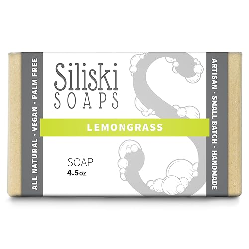 Siliski Soaps Lemongrass Bath Soap - All Natural, Vegan, Palm Free, 4.5 Oz