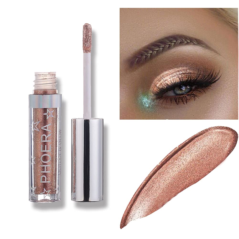 Kdowes Liquid Eyeshadow Rose Gold - Waterproof Glitter Shimmer Eye Pencil Long Lasting Makeup