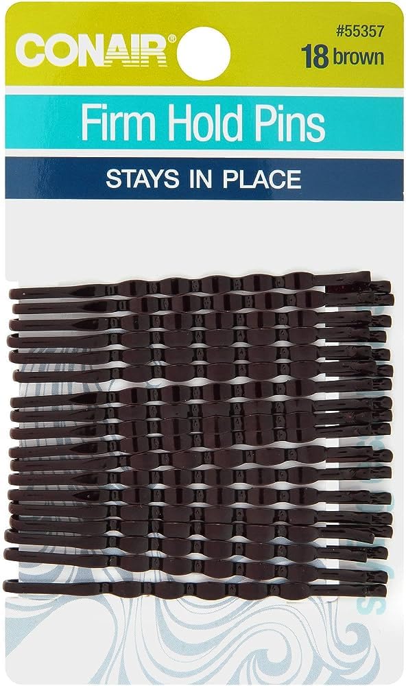 Scunci 18 Count Firm Hold Bobby Pins In Brown - Durable Rhinestone Hair Accessories