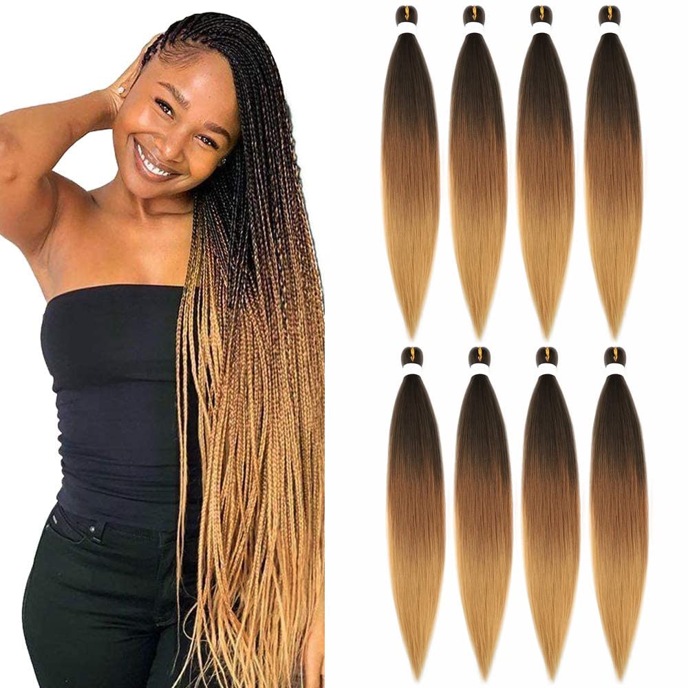 Meiersi Ombre 36 Inch Braiding Hair - 8 Packs Yaki Straight Synthetic Crochet Extensions