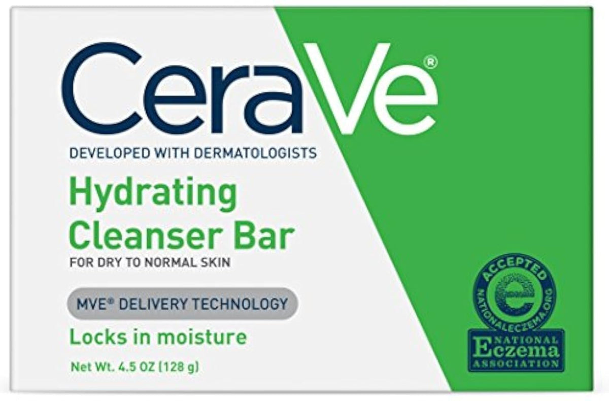 Cerave Hydrating Cleanser Bar - Soap-Free Facial & Body Cleanser With 5% Moisturizing Cream