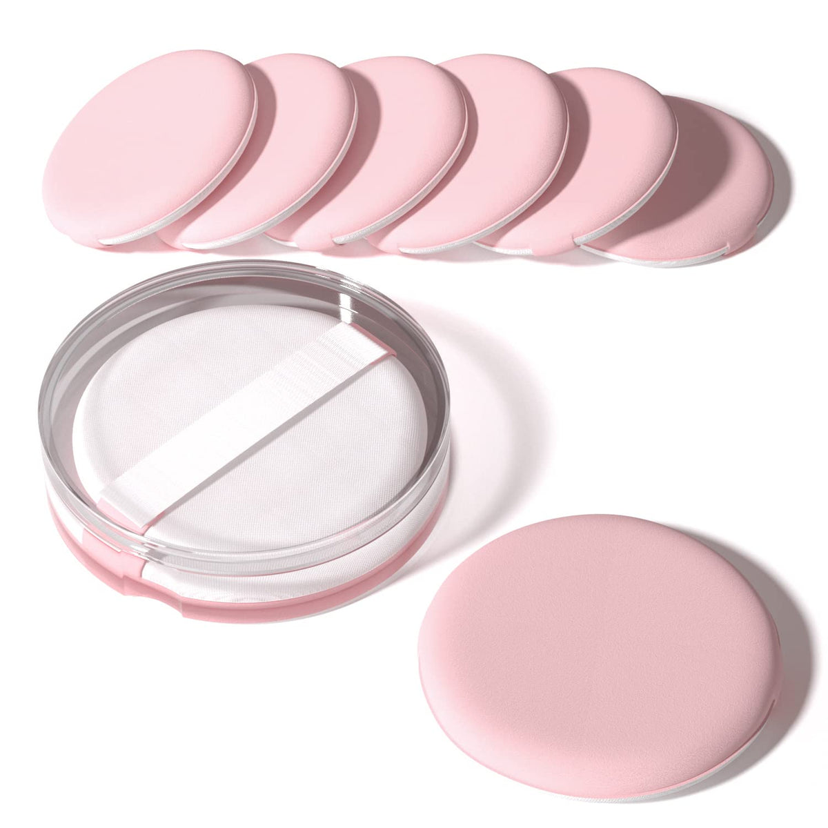 Mohope 8Pcs Pink Air Cushion Makeup Sponges - Latex-Free Blending For Foundation & Powder