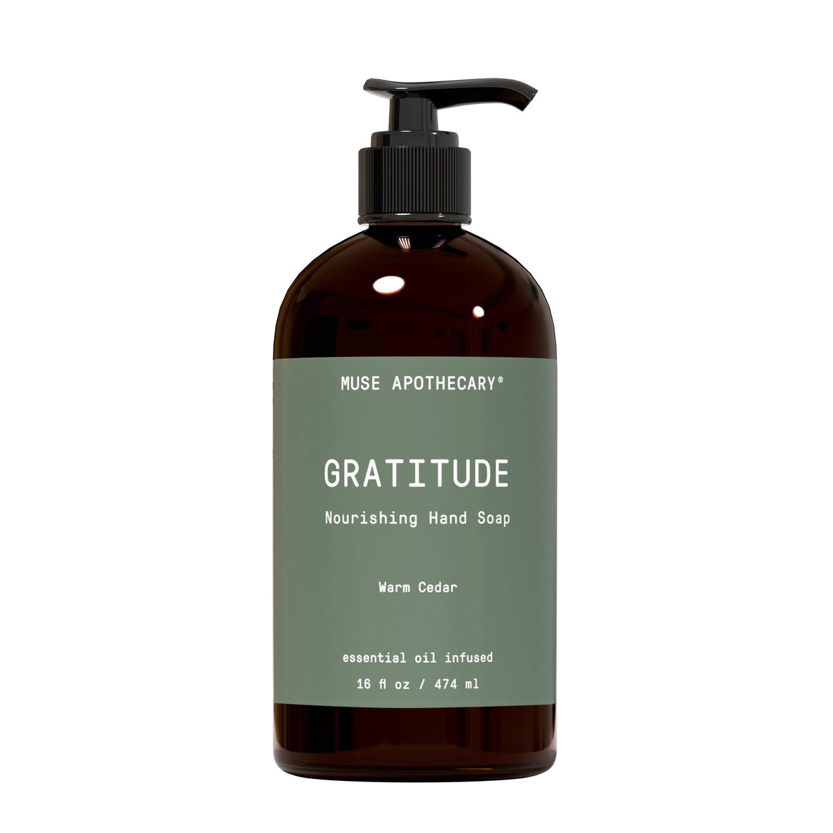 Muse Apothecary Hand Ritual - Aromatic Nourishing Hand Soap, 16 oz Warm Cedar, Botanical Collection