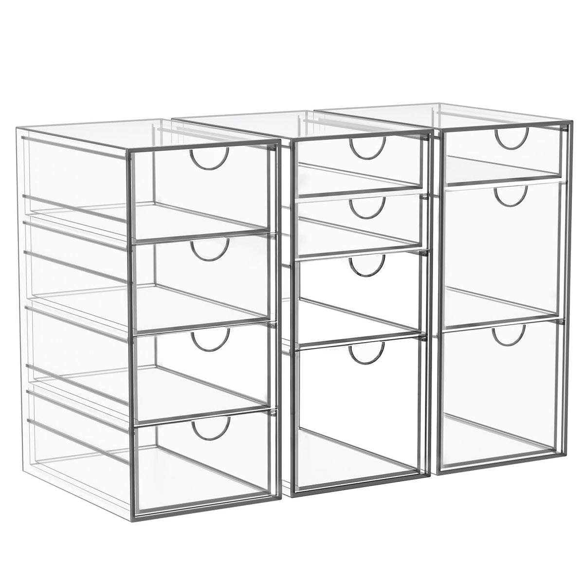 Yfxcvsl Acrylic Makeup Organizer With 11 Clear Drawers For Vanity And Desk Storage