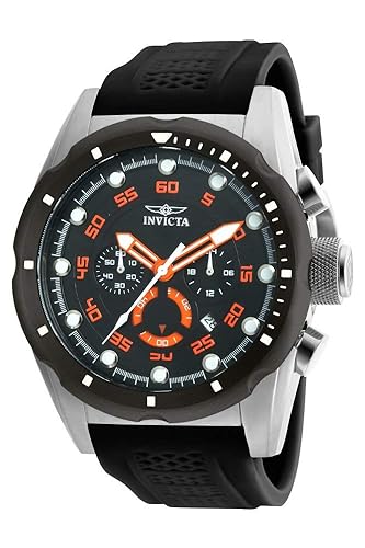 Invicta Men'S 20305 Speedway Black Analog Quartz Watch, 50Mm Stainless Steel, Polyurethane