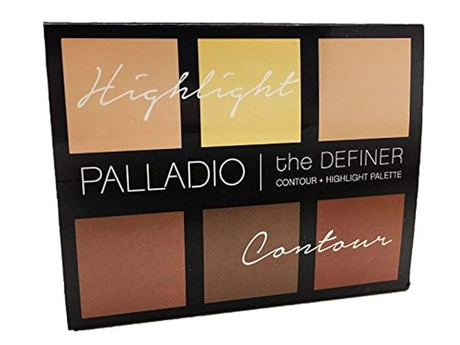 Palladio Contour & Highlight Palette - 6 Blendable Satin Shades, 0.64 Oz, Luminous Finish