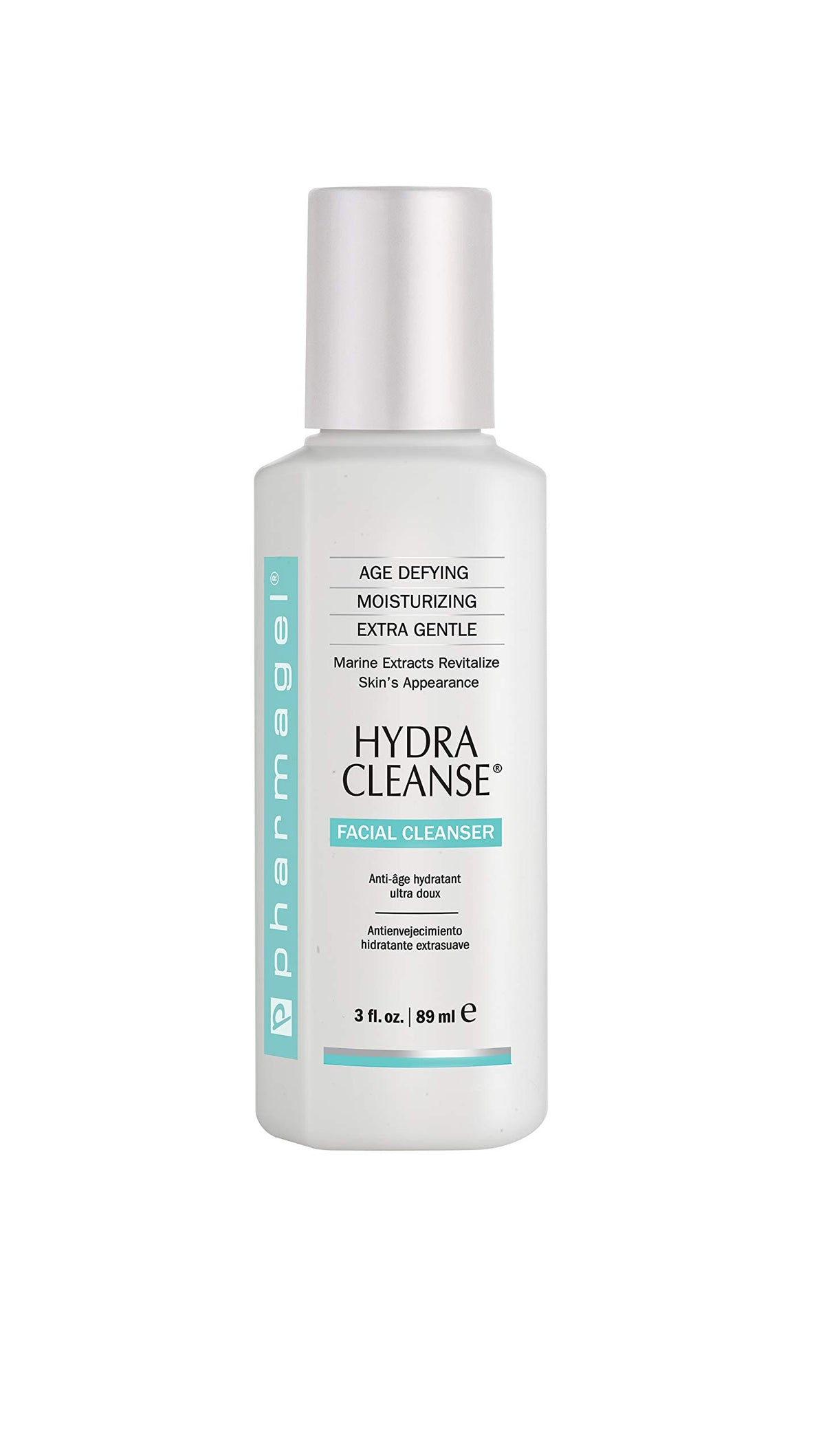 Pharmagel Hydra Cleanse Water Rinseable Facial Cleanser | Hydrating, Age Defying | 3 Fl. Oz.