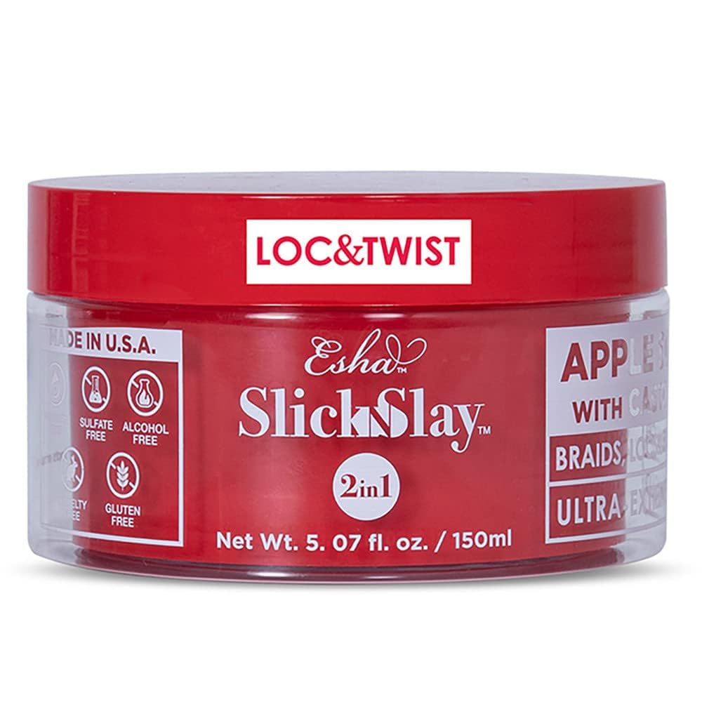 Esha Slick N Slay Braiding Gel - 3-in-1 Ultra Hold for Locs, Twists & Edges - 