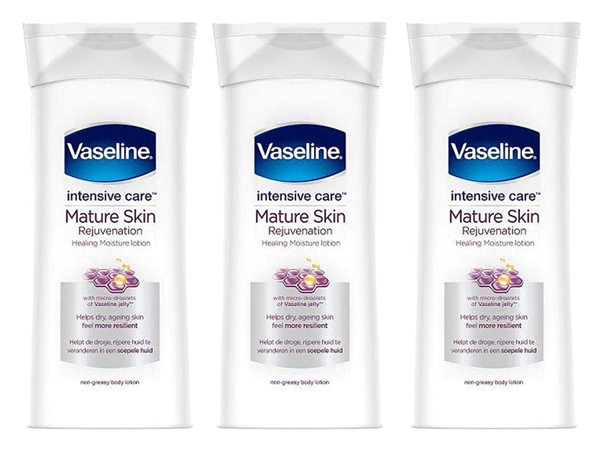 Vaseline Intensive Care Body Lotion, 13.5 Oz (Pack Of 3) - Rejuvenates Dry, Mature Skin