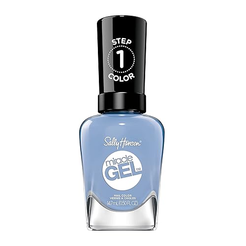 Sally Hansen Miracle Gel Cozy Chic Comfy Co-Sea Blue Nail Polish, Long Lasting, No Uv Lamp Needed