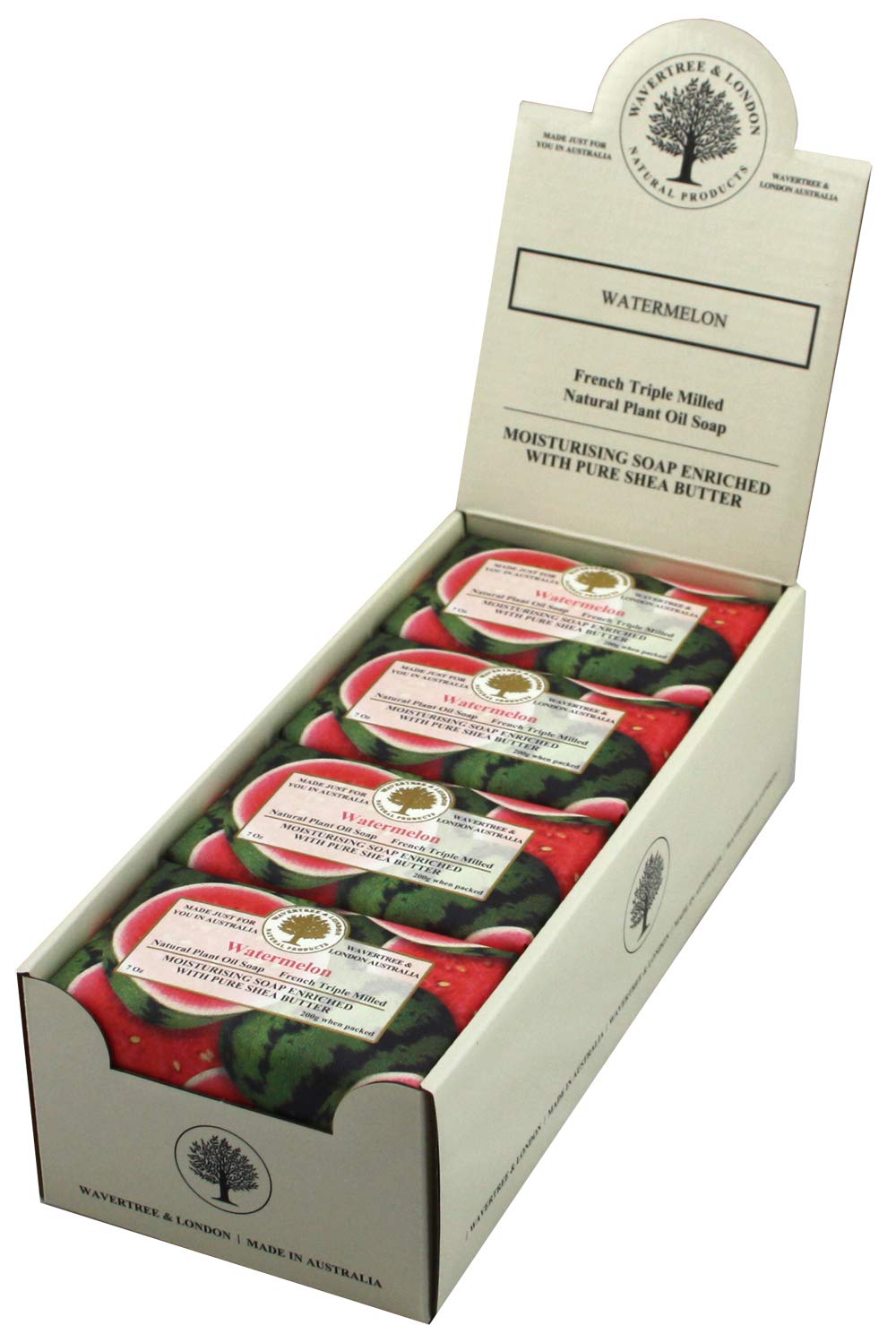 Wavertree & London Watermelon Scented Soap Bars - 8 Pack, 7Oz Moisturizing Shea Butter