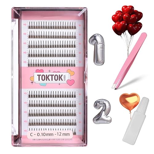 Coringco Bk False Eyelashes Extension Kit + Glue & Tweezers - 12Mm Synthetic Hair, Black