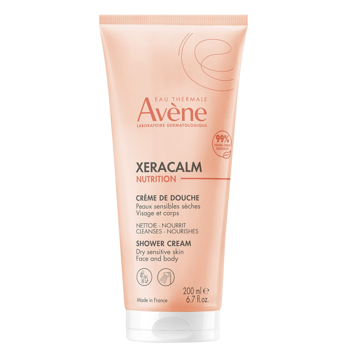 Avene Xeracalm Nutrition Shower Cream 200Ml - Hydrating, Gentle Cleanser For Sensitive Skin