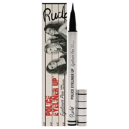 RUDE Cosmetics Police Eyeliner Pen - Bail Bond Black Eyeliner for Women, 0.017 oz