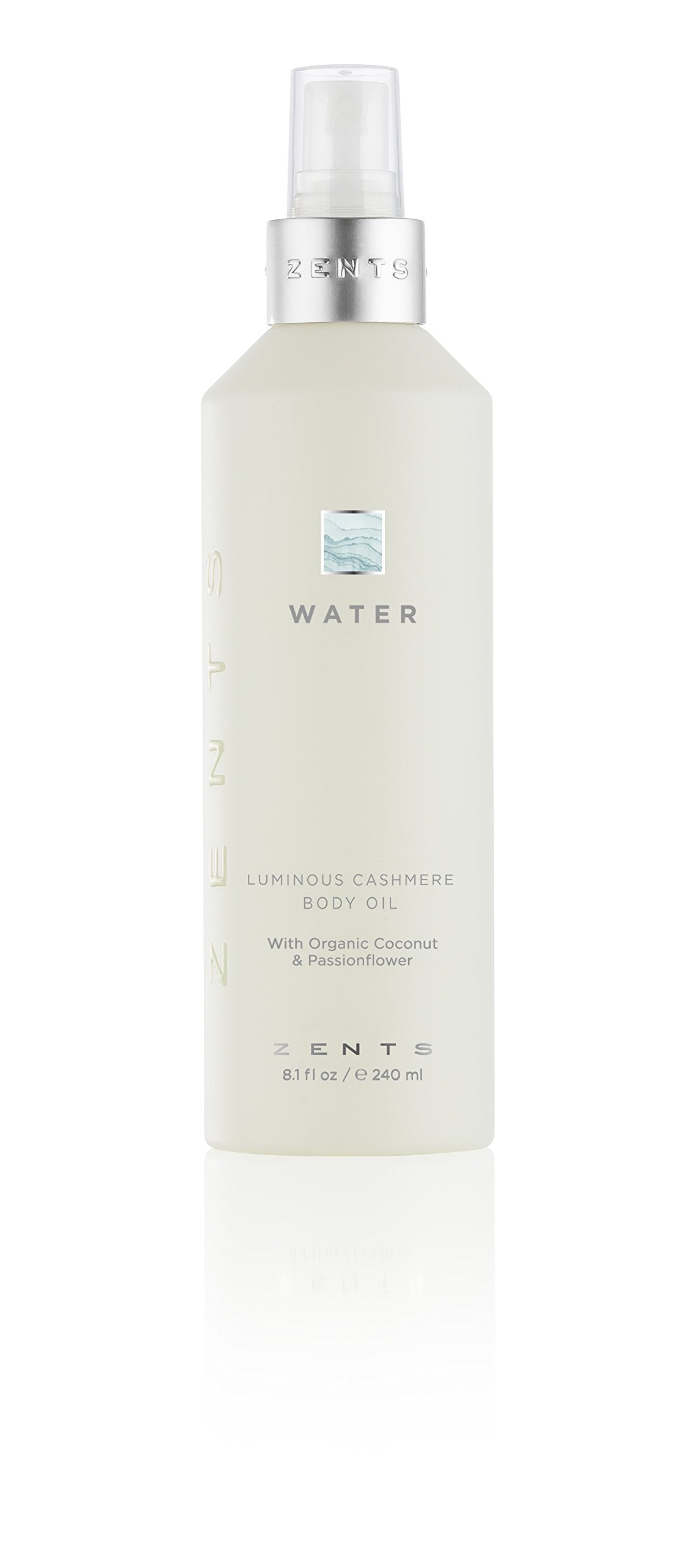 Zents Luminous Cashmere Body Oil With Vitamin E & Coconut Oil, 8 Fl Oz - Water