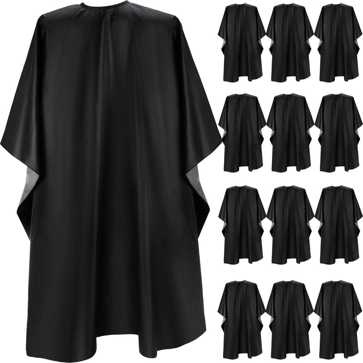 Foaincore 12 Pieces Waterproof Barber Cape, Anti-Static Hair Cutting Apron For Salon, Black