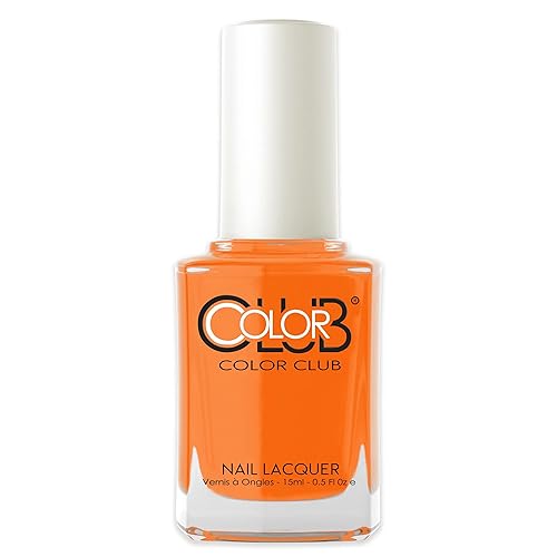 Color Club You Had Me At Aloha Nail Lacquer - 0.5 Fl Oz, Orange/White/Brown, Long-Last