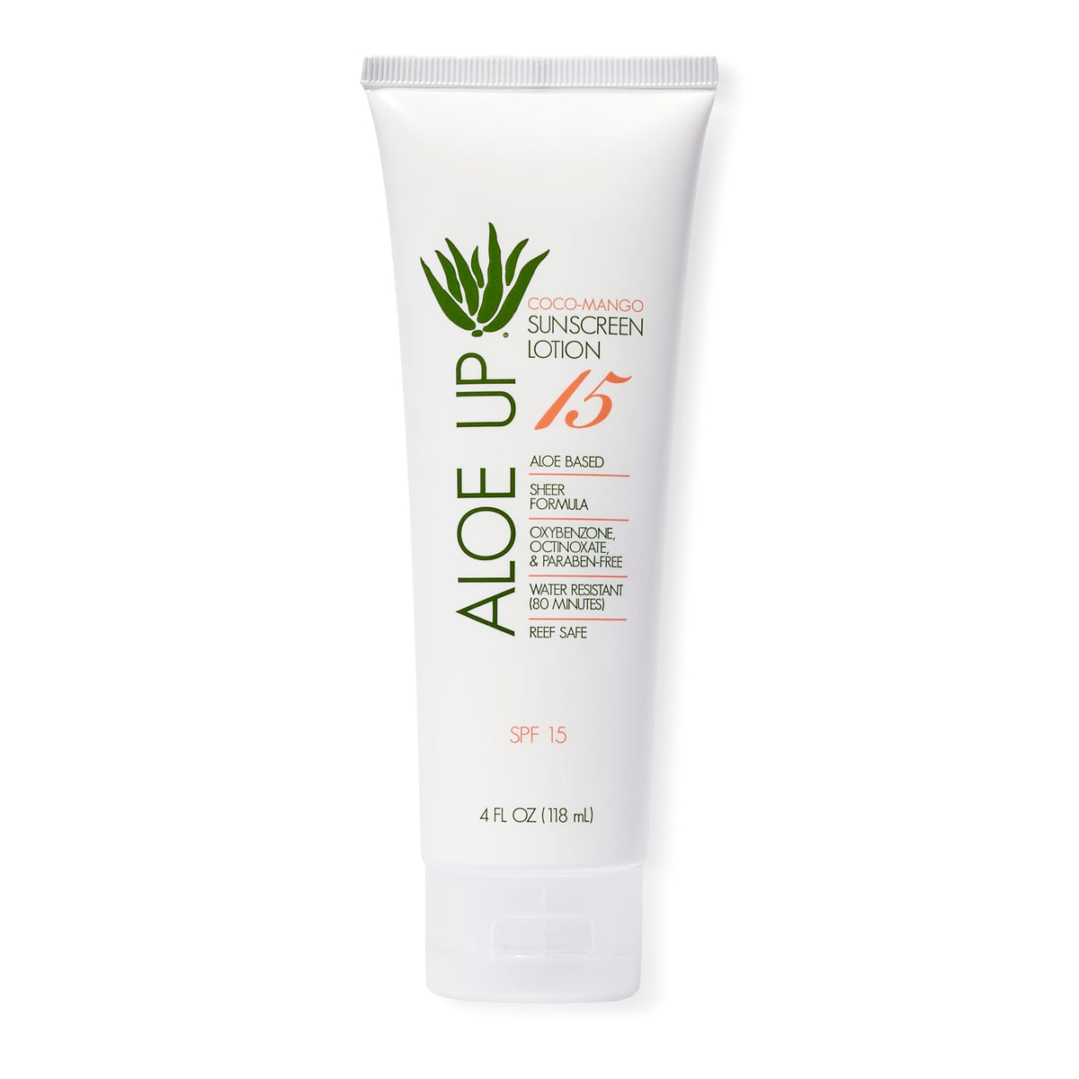 Aloe Up Aloe Vera Sunscreen Lotion Spf 15 - Broad Spectrum, Alcohol-Free, Coco-Mango, 4 Oz