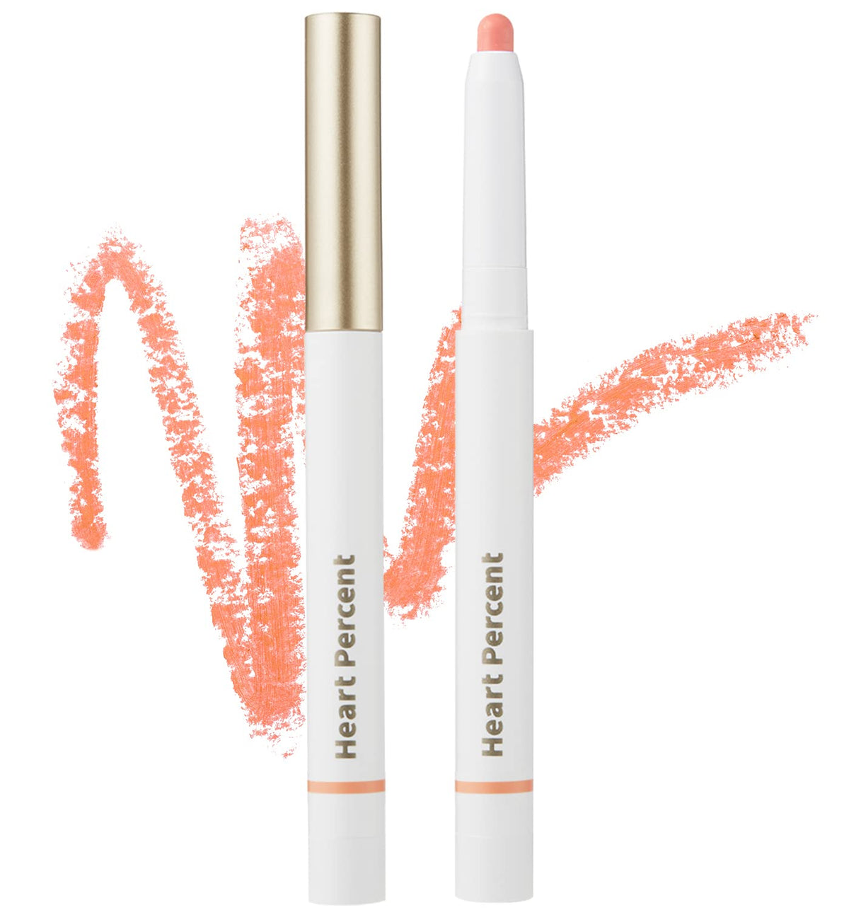 Heart Percent Long-Lasting Lip Pencil, Creamy Retractable Lip Crayon, #05 Apricot Coral, 0.8G