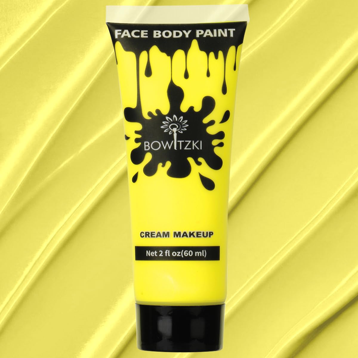 Bowitzki Yellow Face And Body Paint 2Oz Cream Makeup For Halloween, Cosplay, Parties