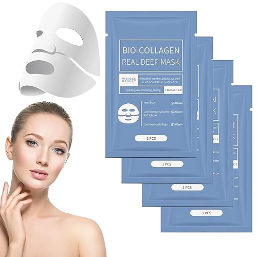 Tpiloaw Bio-Collagen Deep Hydrating Face Mask - 4Pcs Hydrogel Firming Overnight Treatment