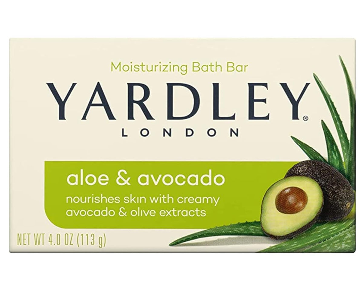 Yardley Aloe & Avocado Moisturizing Bath Bar 4Oz - Pack Of 3, Naturally Hydrating Soap