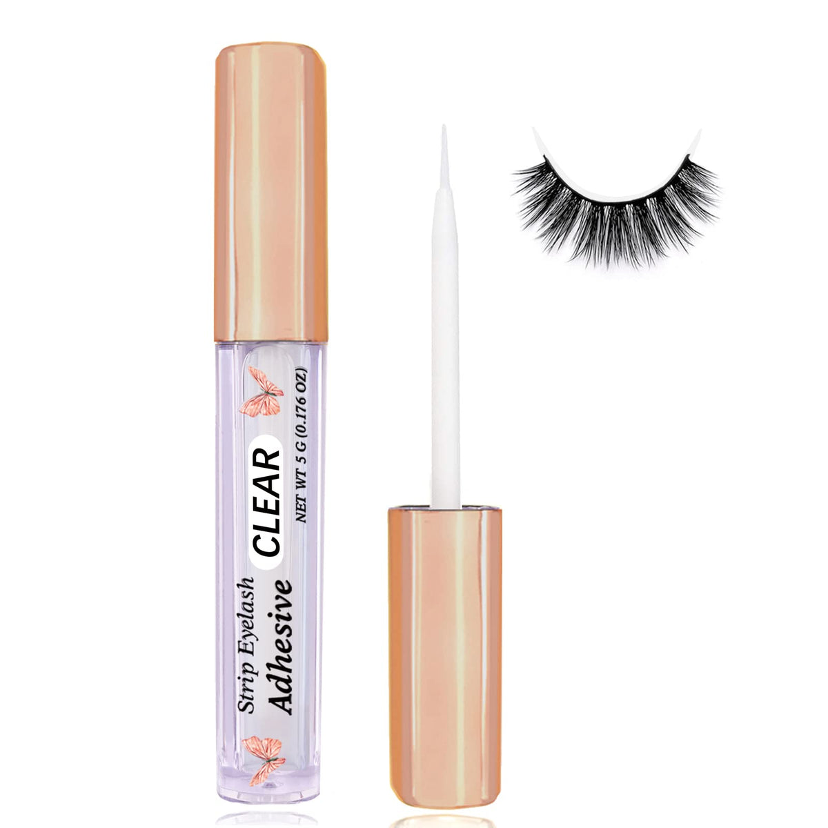 Cmnro Clear Eyelash Glue - Super Strong Hold, Waterproof, Latex-Free, 5Ml For Sensitive Eyes