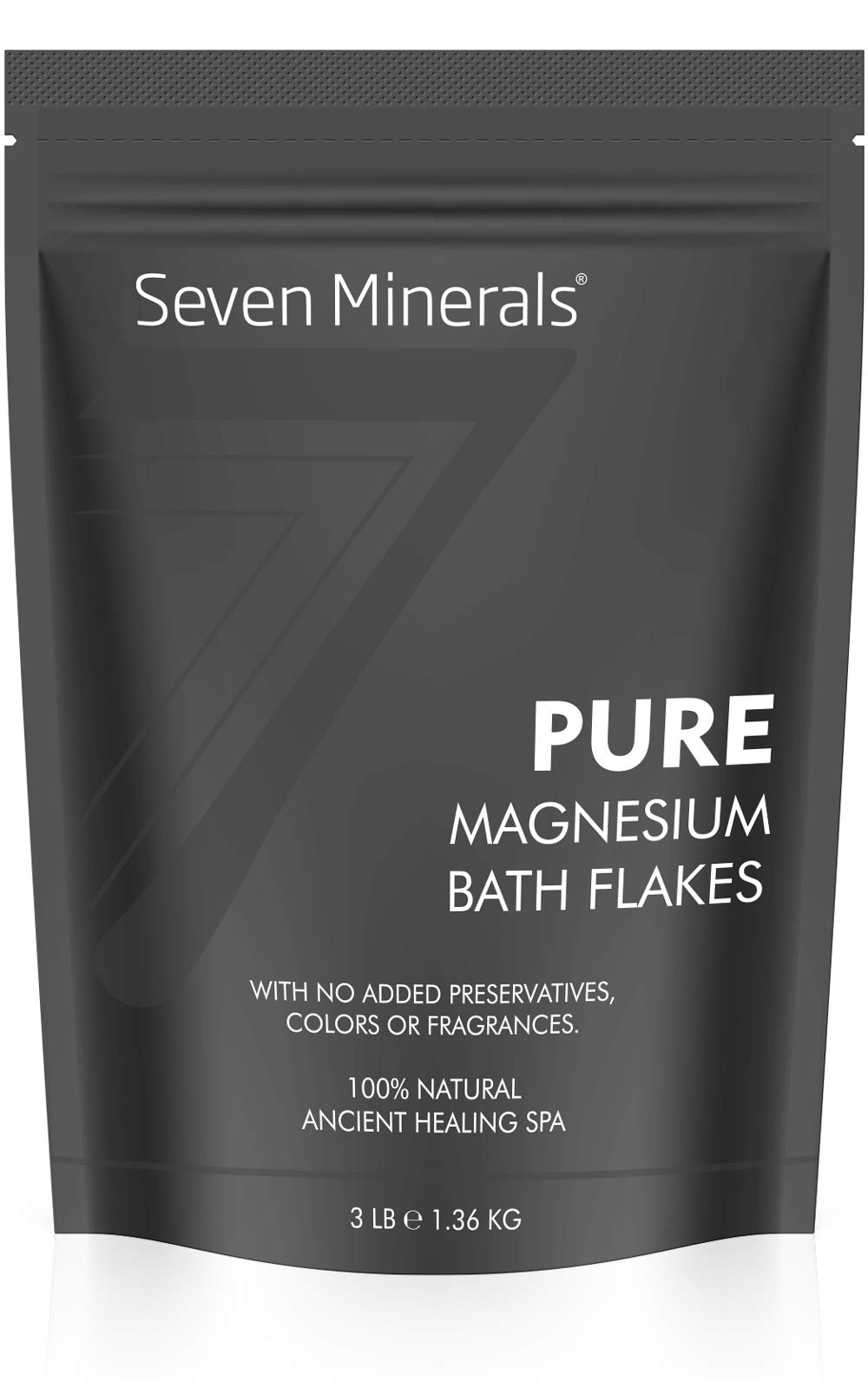 Seven Minerals Pure Magnesium Chloride Flakes 3 Lb - Natural Foot Soak & Bath Relief