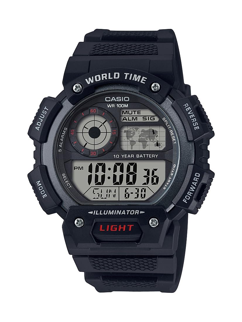 Casio Men'S Ae-1400Wh-1Avcf Black Digital Quartz Watch - Classic Resin Design