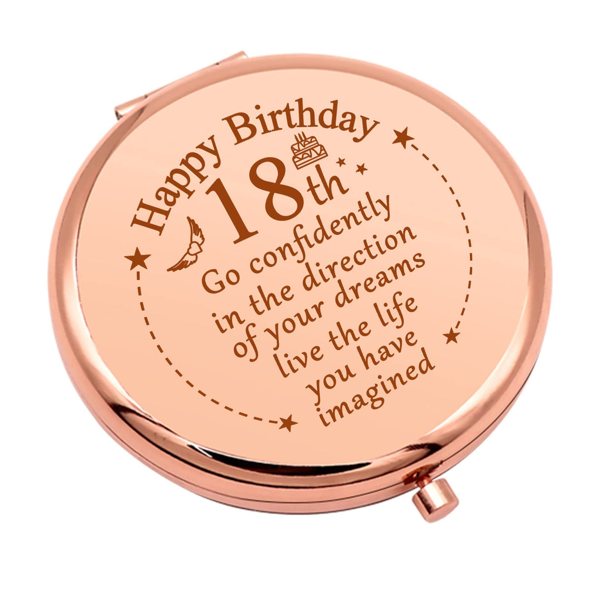 Mwphuy 18Th Birthday Gifts For Girls - Inspirational Folding Makeup Mirror, Compact & Stylish