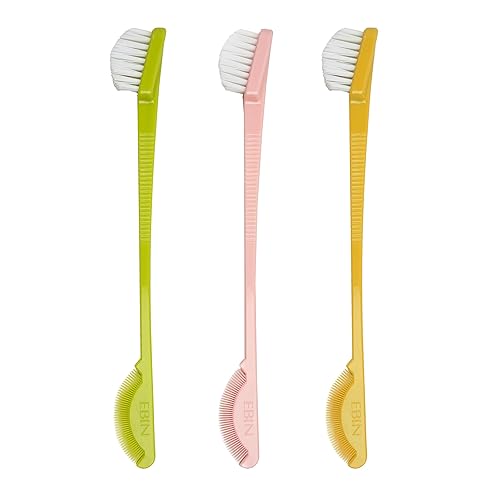 EBIN NEW YORK 24 Hour Edge Tamer 2-in-1 Brush & Comb - No Flaking, 3 Pack, Nylon