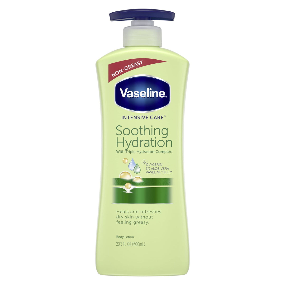 Vaseline Intensive Care Aloe Soothe Lotion 20.3 Oz Pump (2 Pack) - Moisturizing For Dry Skin