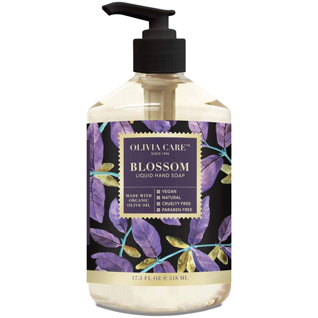 Olivia Care Liquid Hand Soap With Essential Oils - Natural Germ-Fighting Moisturizing Wash 18.5 Oz