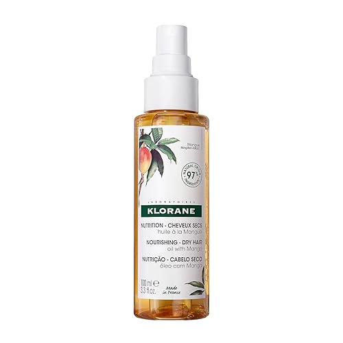 Klorane Nourishing Dry Hair Oil With Mango, Paraben & Sulfate Free, 3.3 Fl Oz