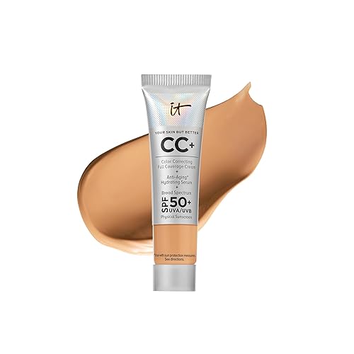 It Cosmetics Cc+ Cream Travel Size, Tan Warm - Full-Coverage, Hydrating, Spf 50+ - 0.4