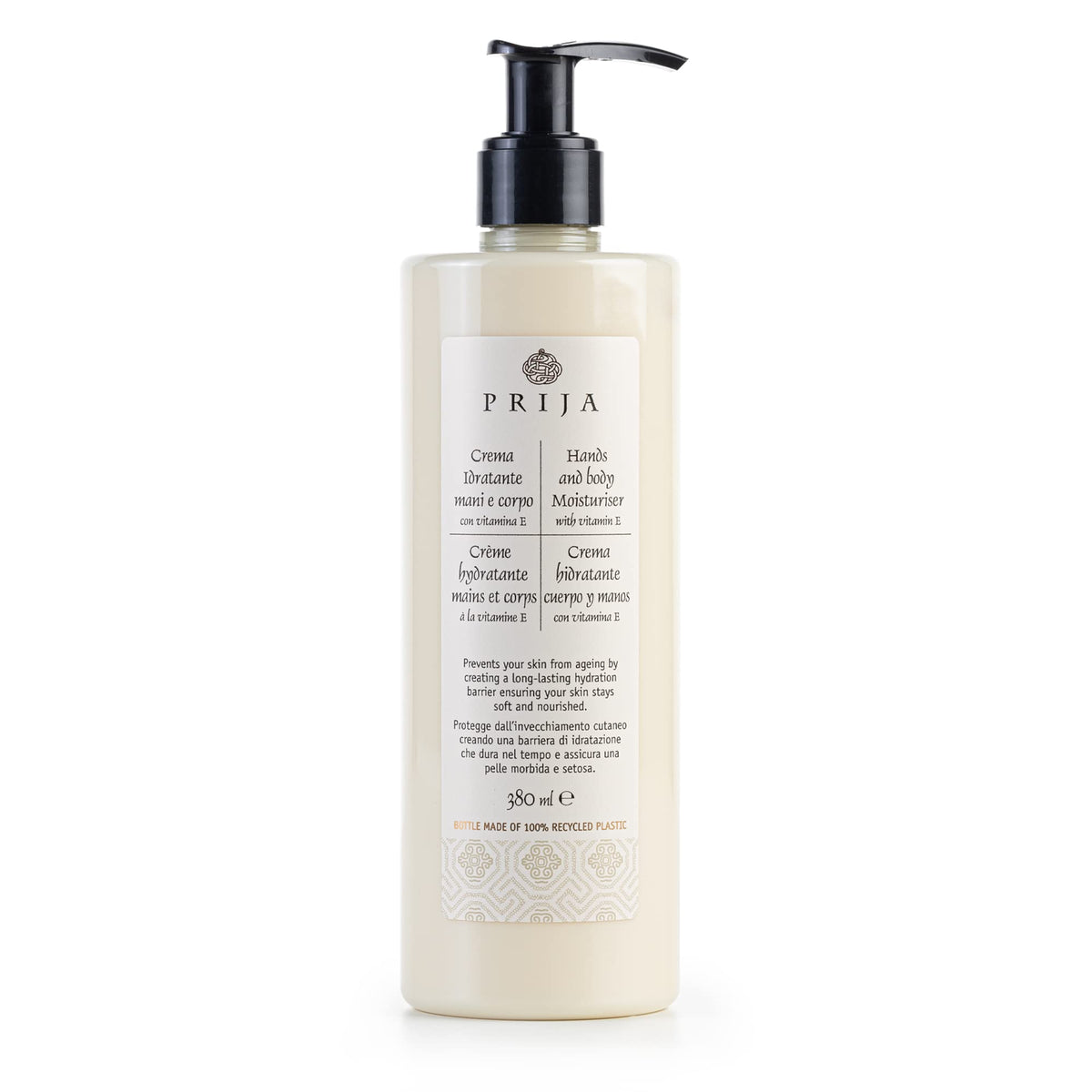 Prija Hands And Body Moisturizer With Vitamin E & Hyaluronic Acid - 12.8 Oz, Made In Italy