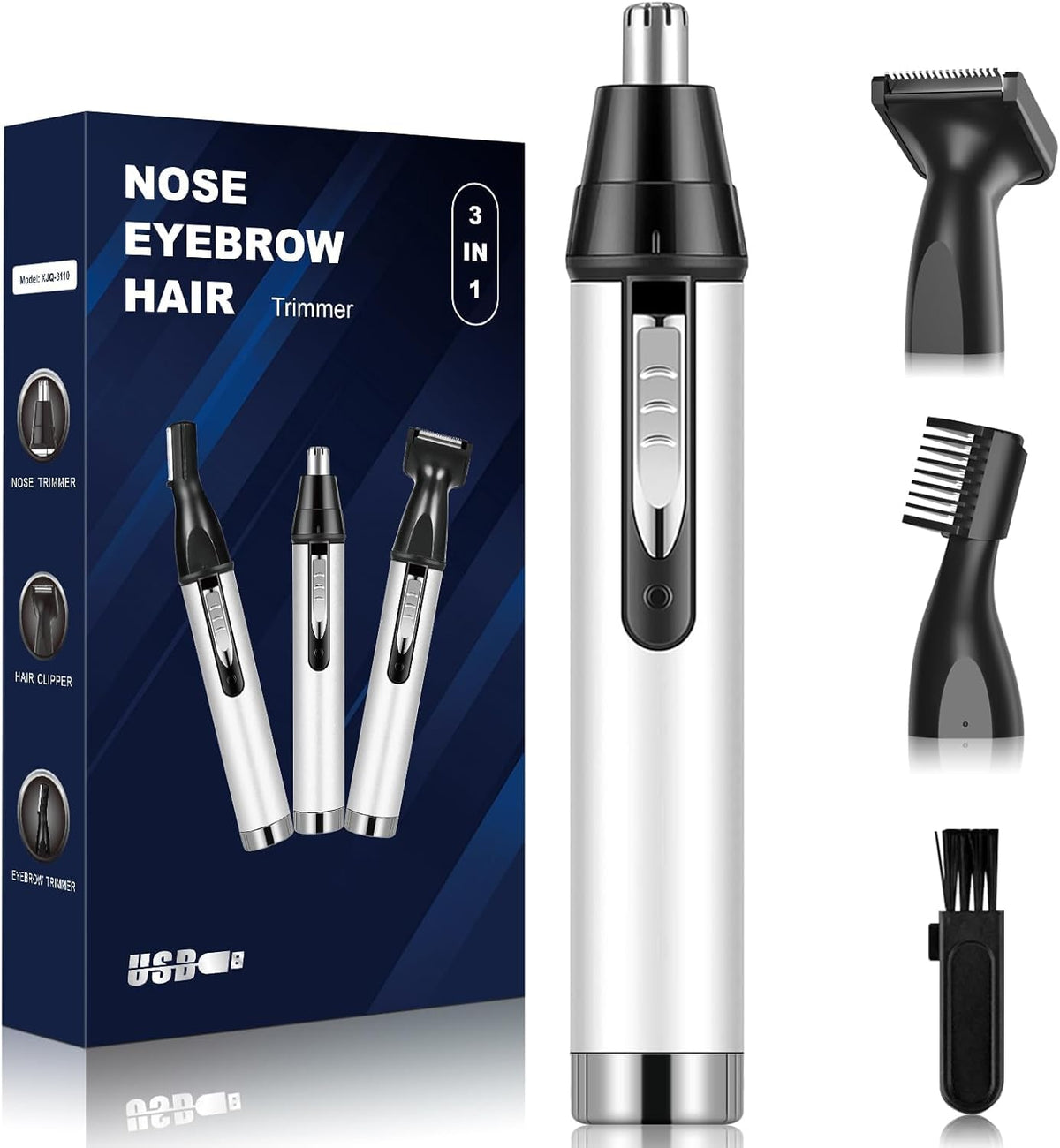 Yinowt 3-In-1 Nose Hair Trimmer For Men & Women, Usb Rechargeable Ipx7 Waterproof Clipper