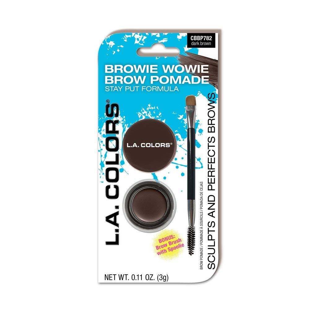 L.A. Colors Browie Wowie Pomade, Dark Brown - 30G, Perfect For Defining Eyebrows