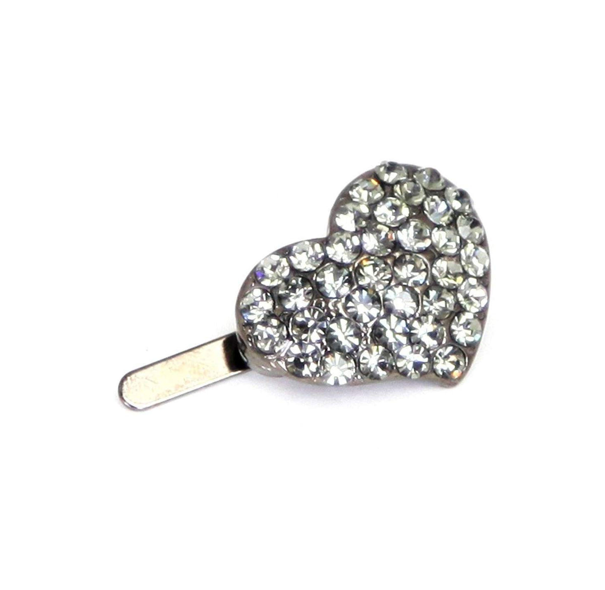 Stargazer Heart Magnet Crystal Rhinestone Hair Pins Clips Set For Women - Black Mini Heart