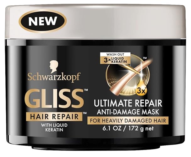 Gliss Mask Ultimate Repair Anti-Damage Hair Treatment, 6.1 Oz Jar (2 Pack)