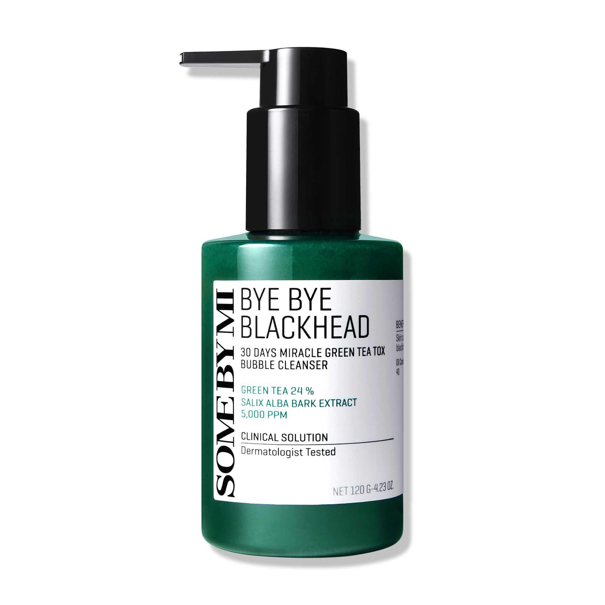 Some By Mi Bye Bye Blackhead Green Tea Tox Bubble Cleanser - 4.23 Oz Korean Face Wash