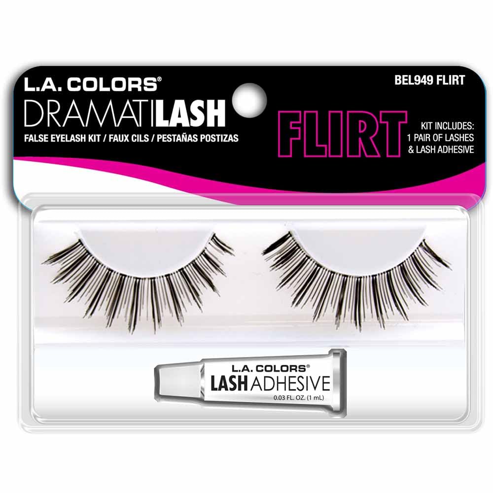 L.A. Colors Dramatilash Flirt Deluxe False Eyelash Kit - Black, 1 Count