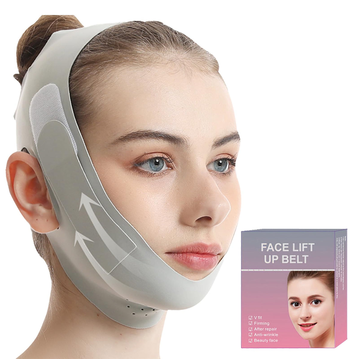 Generic Green V-Wire Face Lift Mask - Reusable Double Chin Lift Bandage For Men & Women 6.45X1.18