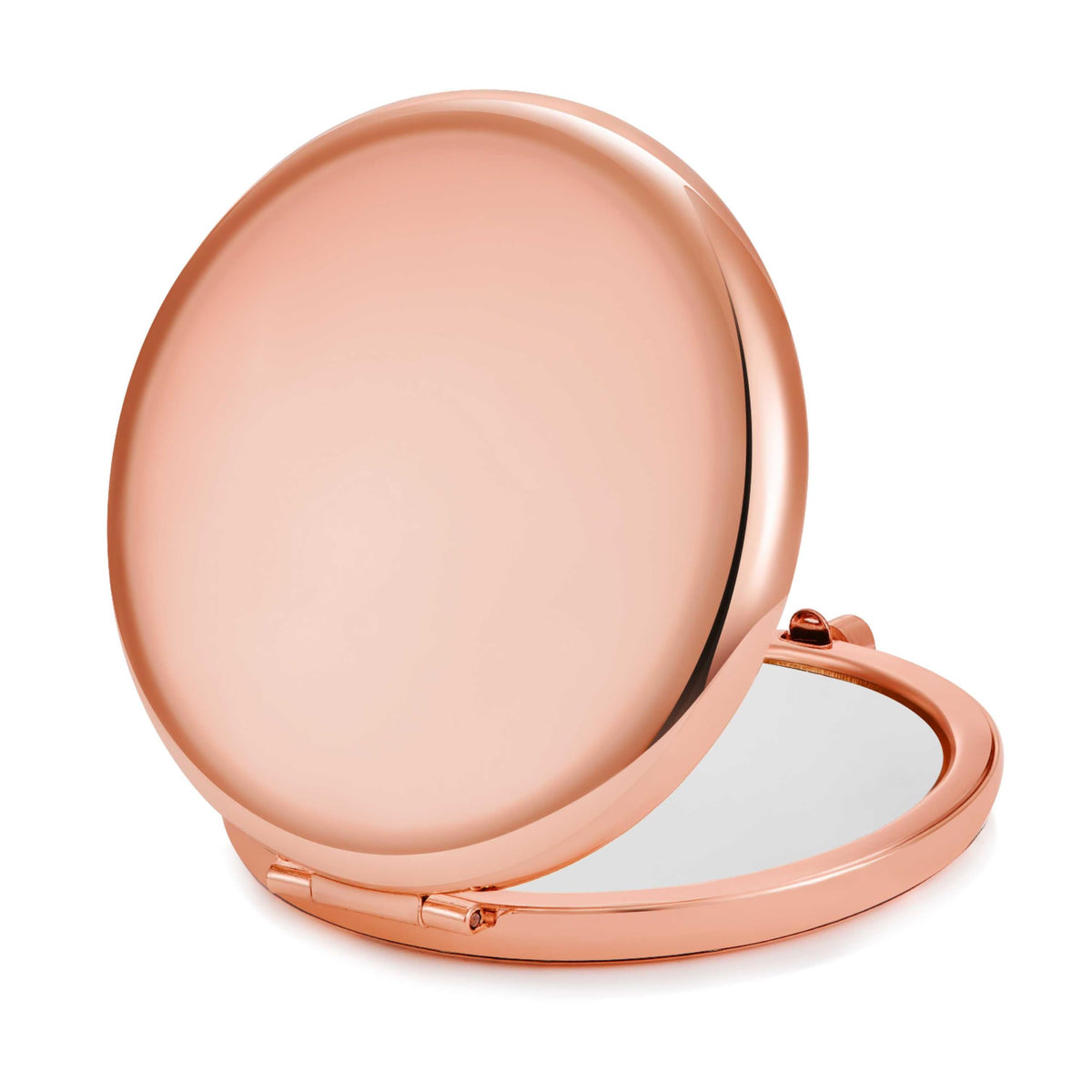 Mllxx Rose Gold Compact Mirror - Double-Sided 1X/2X Magnifying, Portable Travel Makeup Mirror