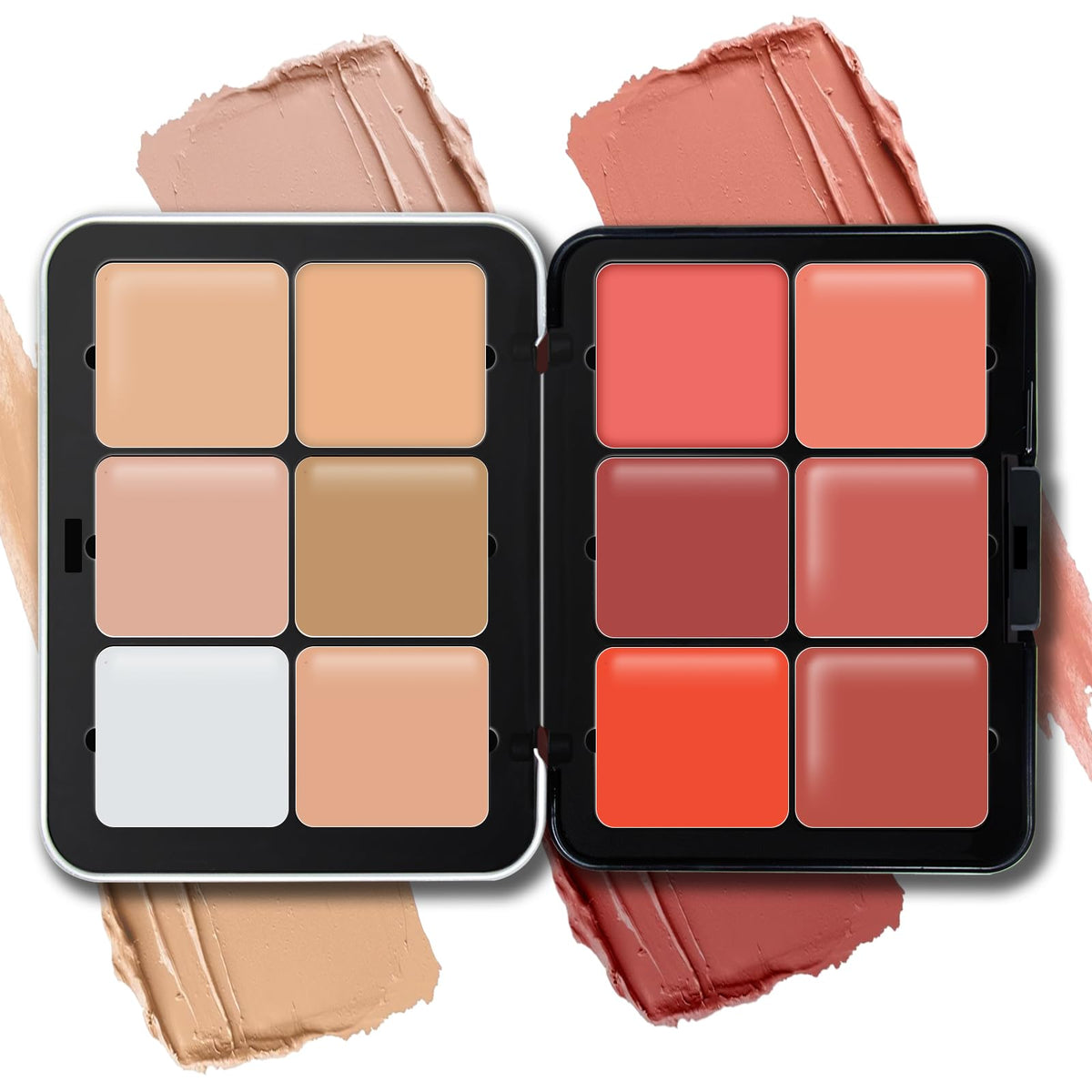 Hosaily 12-Color Cream Blush Palette, Long-Lasting Matte Finish, Contour & Highlight Makeup