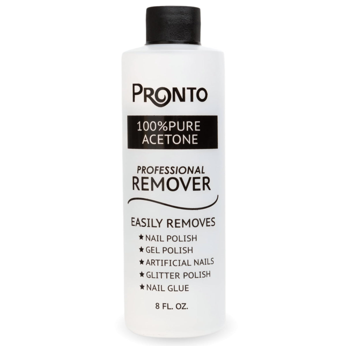 Pronto 100% Pure Acetone Nail Polish Remover for Natural, Gel, Acrylic Nails - 8 Fl Oz