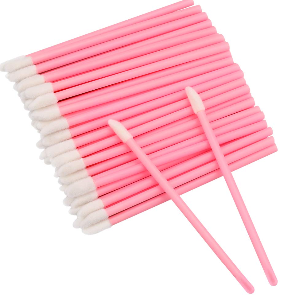 G2Plus 200Pcs Pink Lip Gloss Applicators, Disposable Lip Brushes, Makeup Tool Kits